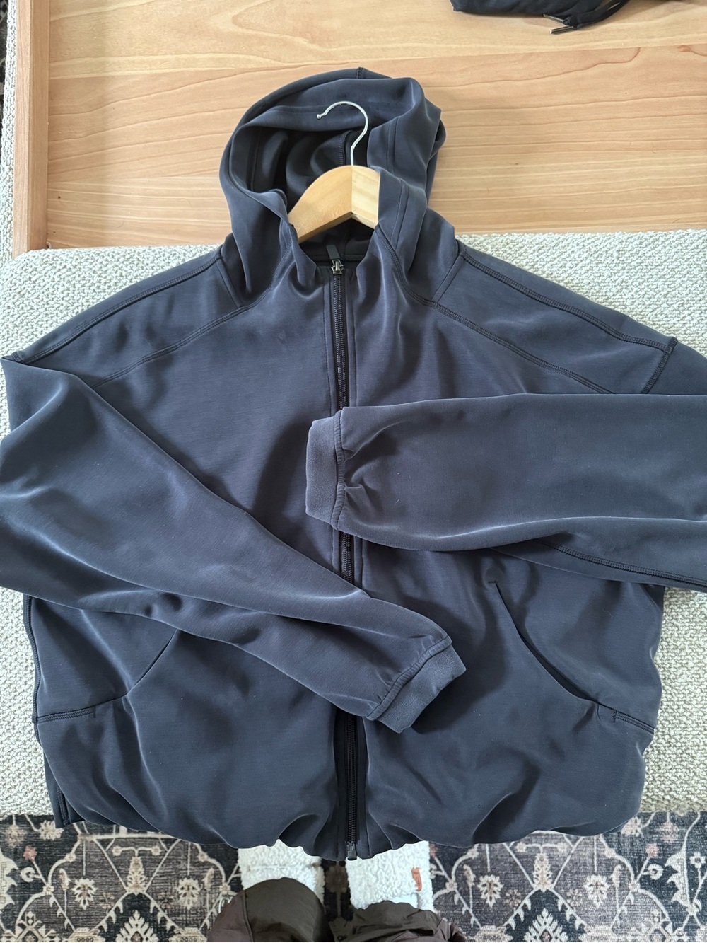Womens Full-Zip Softstreme Hooded Sweater - Charcoal